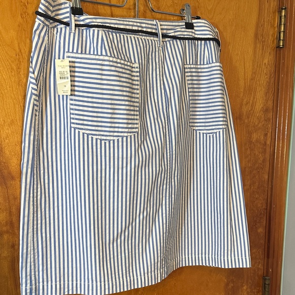 Talbots Blue and White Striped A-Line Skirt - Picture 2 of 5